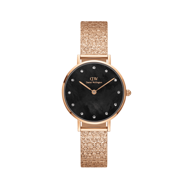 Daniel Wellington Petite 28 Lumine Rose Gold Mother of Pearl Black Watch