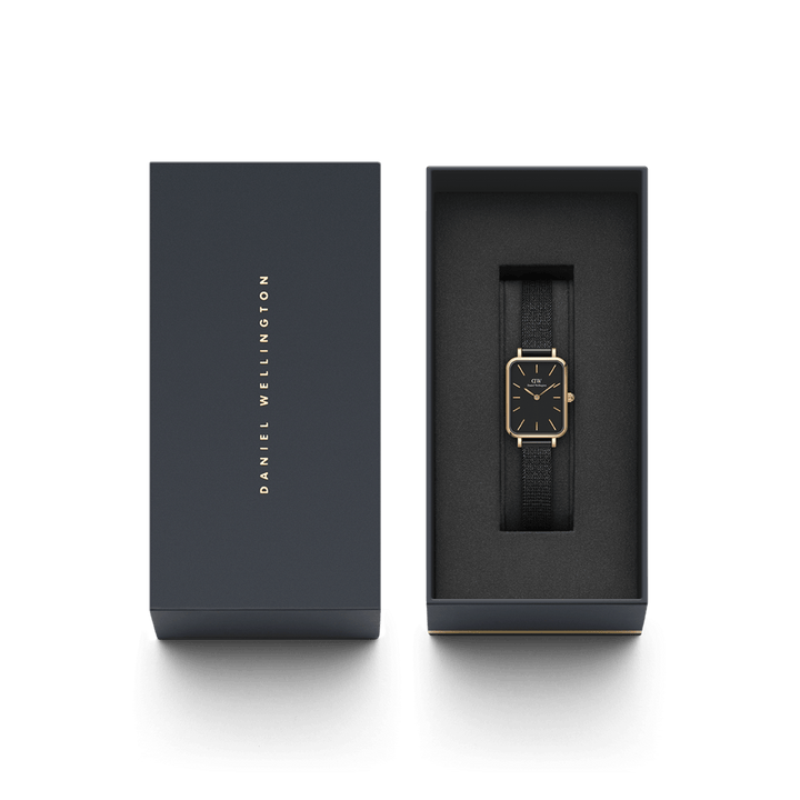 Daniel Wellington Quadro 20X26 Pressed Ashfield Rose Gold & Black Watch