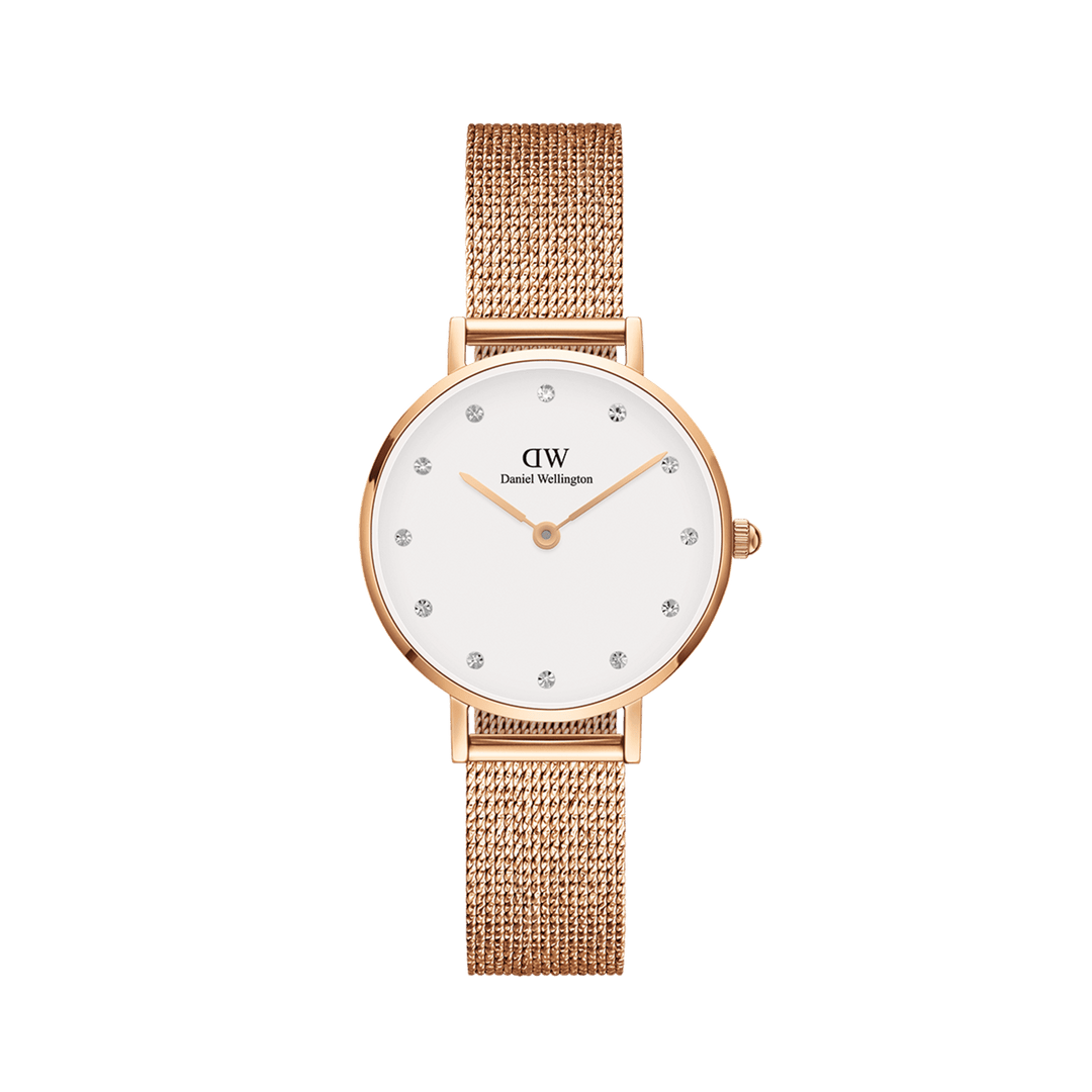 Daniel Wellington Petite 28 Pressed Melrose Lumine Rose Gold & White Watch