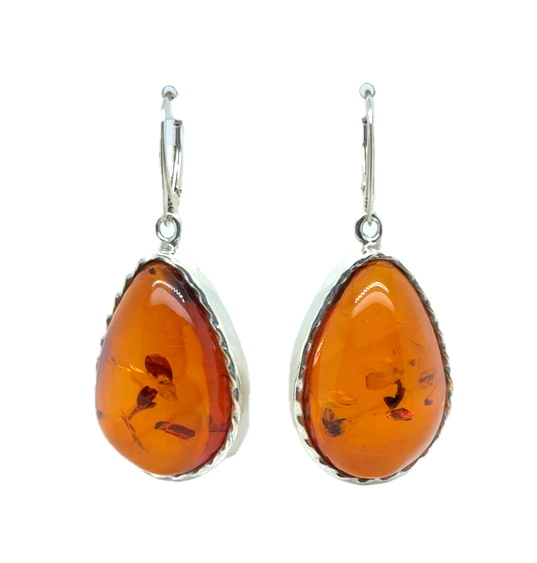 Baltic Amber Large Drop Earrings