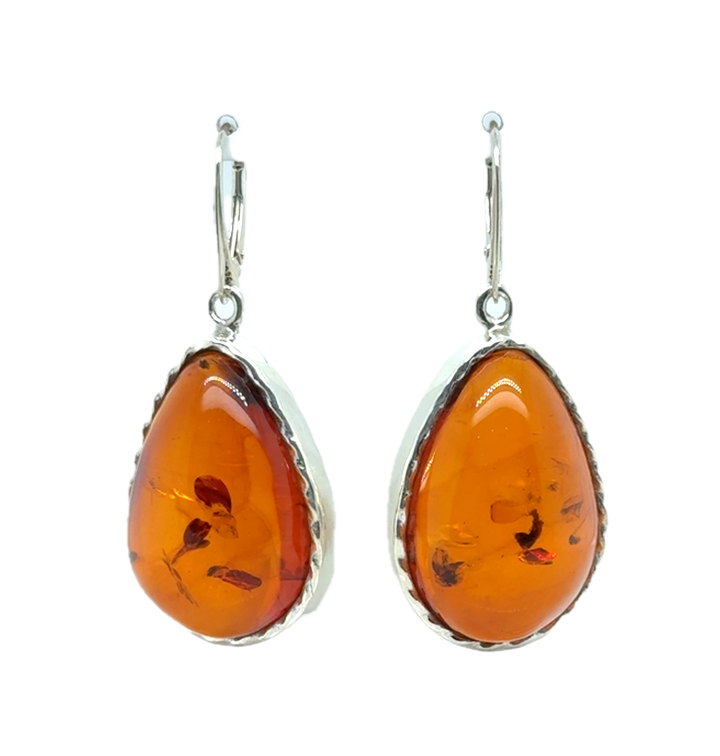 Baltic Amber Large Drop Earrings