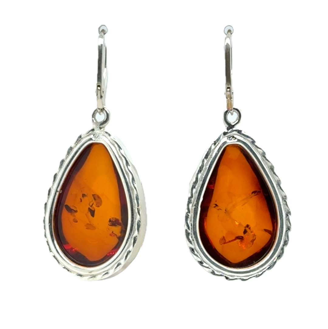 Baltic Amber Large Drop Earrings