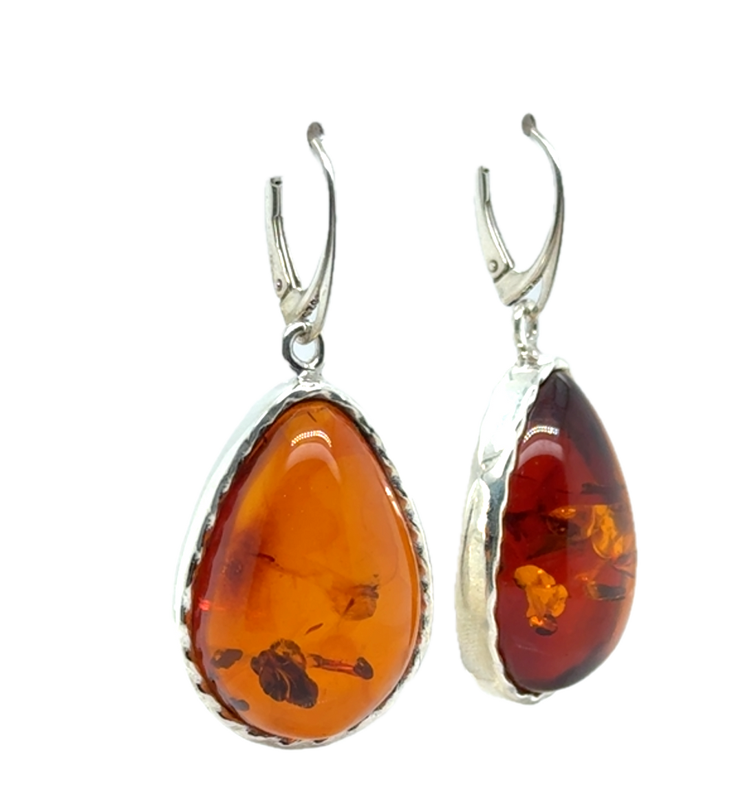 Baltic Amber Large Drop Earrings