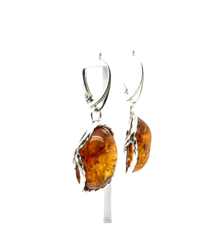 Baltic Amber Oval Drop Earrings