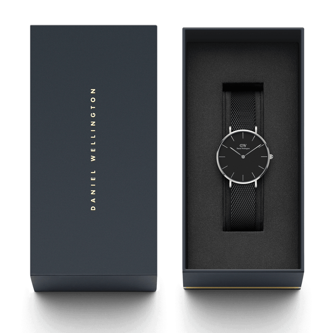 Daniel Wellington Petite 32 Ashfield Silver & Black Watch