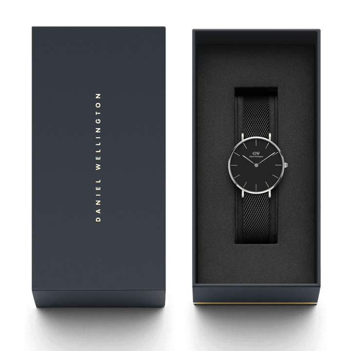 Daniel Wellington Petite 32 Ashfield Silver & Black Watch