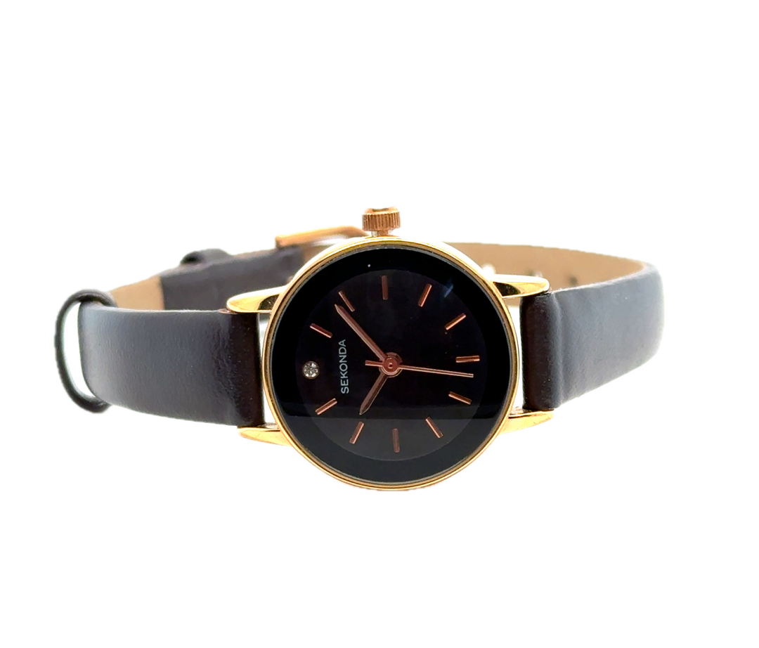 Sekonda Women's Rose Gold Black Watch SK2787