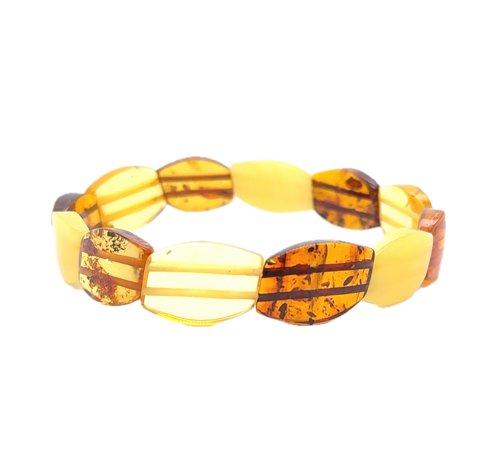 Multi-Coloured Baltic Amber Bracelet LJ9713