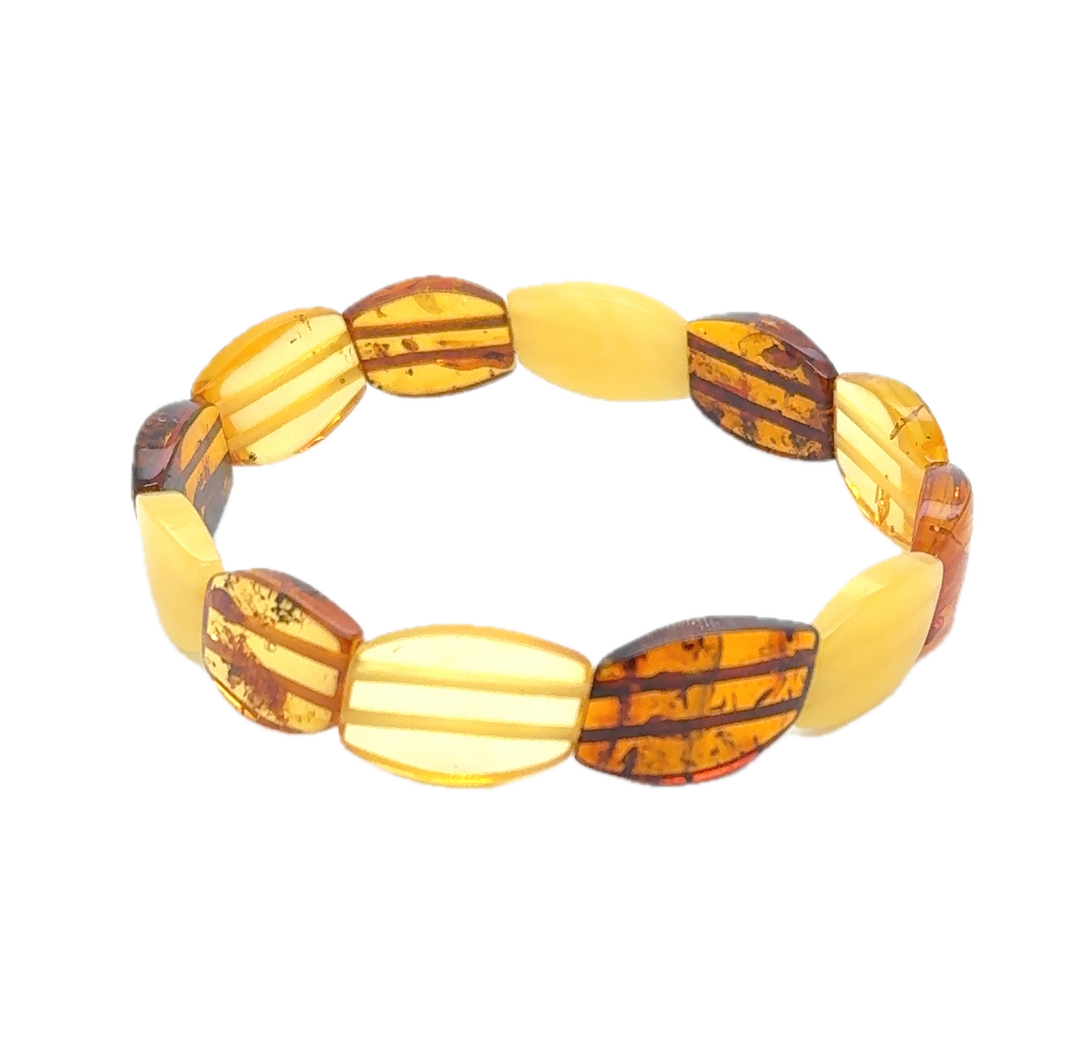 Multi-Coloured Baltic Amber Bracelet LJ9713