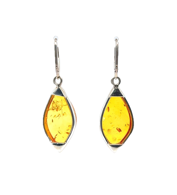 Baltic Amber Large Drop Earrings