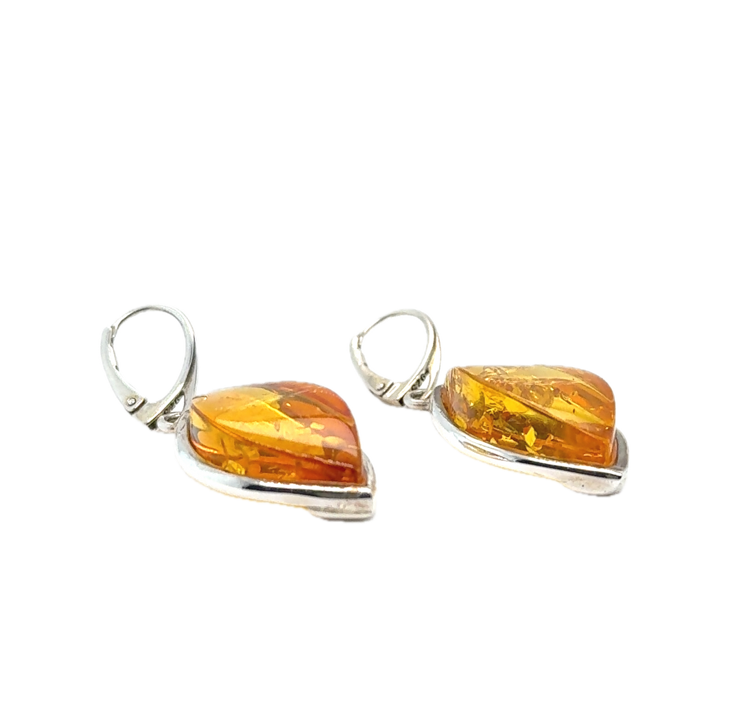 Baltic Amber Large Drop Earrings