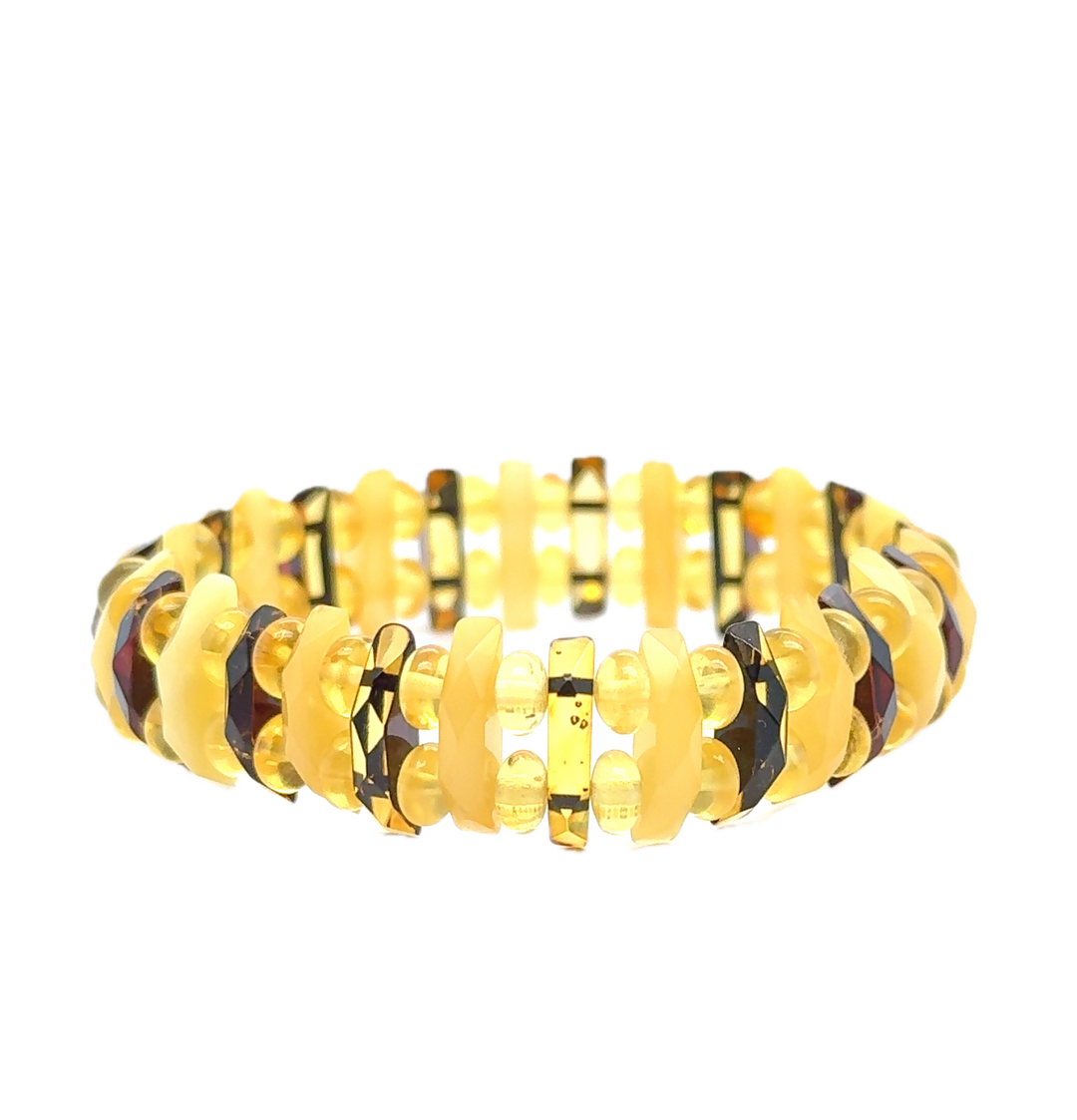 Multi-Coloured Baltic Amber Fancy Bracelet