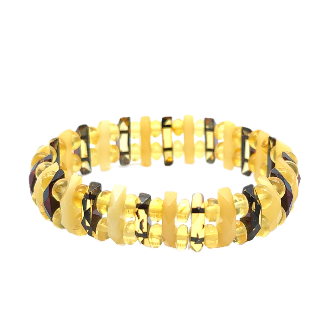 Multi-Coloured Baltic Amber Fancy Bracelet