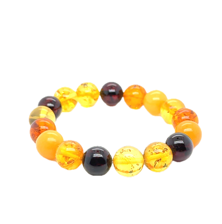 Multi-Coloured Baltic Amber Ball Bracelet