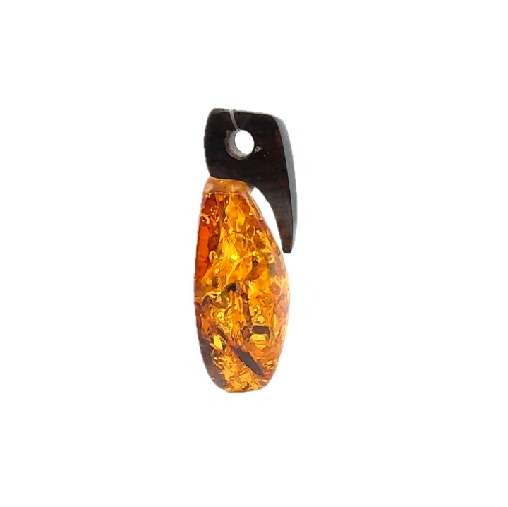 Wood & Baltic Amber Pendant