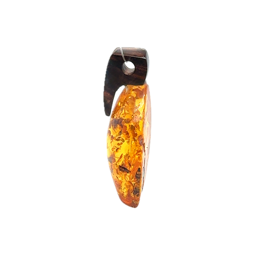 Wood & Baltic Amber Pendant