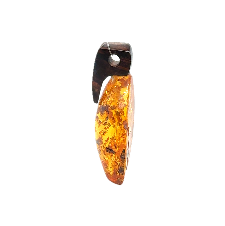 Wood & Baltic Amber Pendant