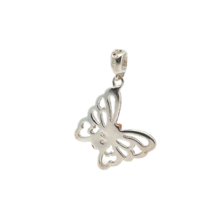 Sterling Silver Baltic Amber Butterfly Pendant