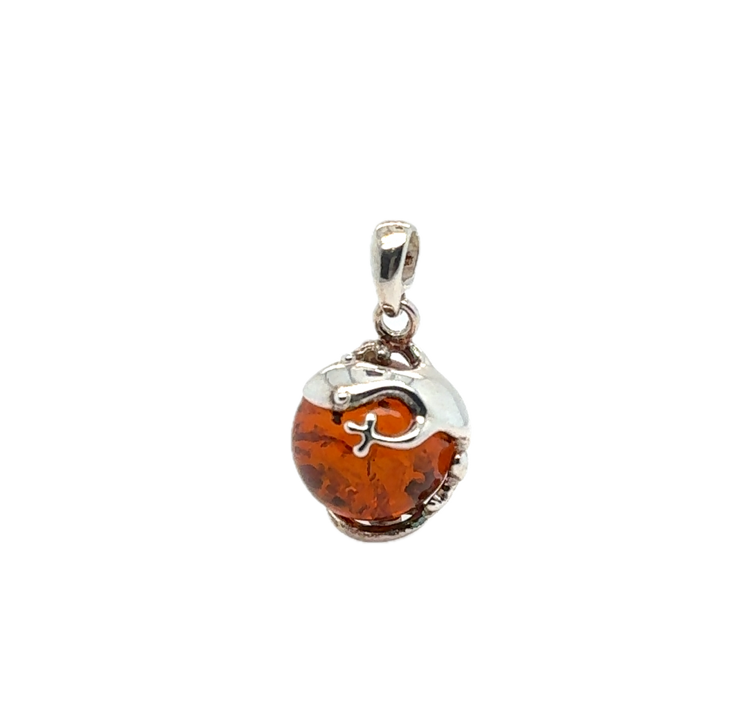 Sterling Silver Baltic Amber Lizard Pendant