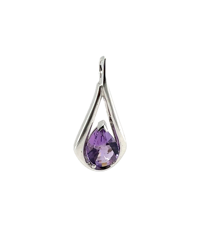 Sterling Silver Amethyst Drop Pendant