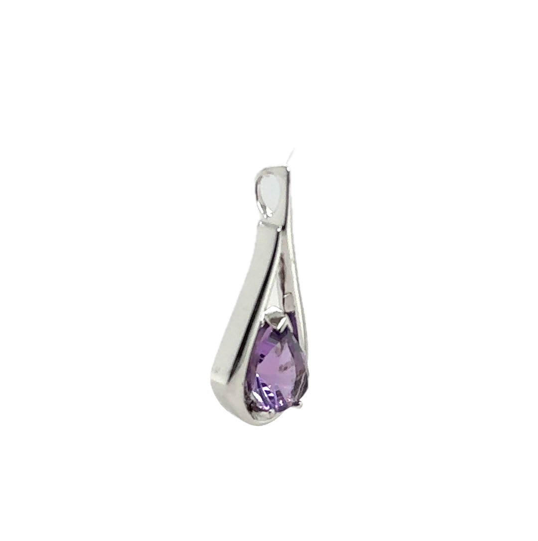 Sterling Silver Amethyst Drop Pendant