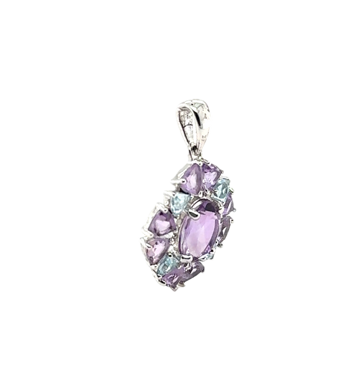 Sterling Silver Amethyst & Blue Topaz Pendant