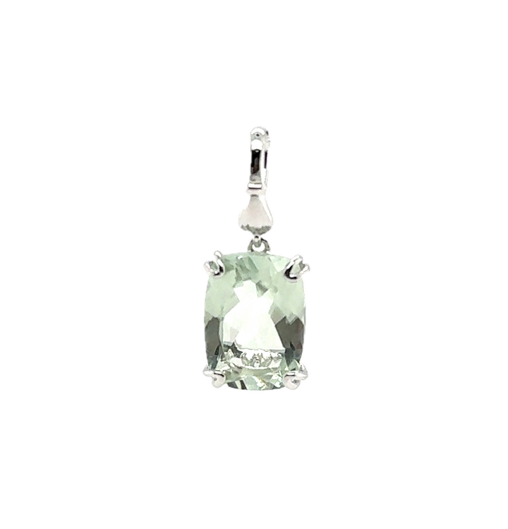 Sterling Silver Green Amethyst Pendant