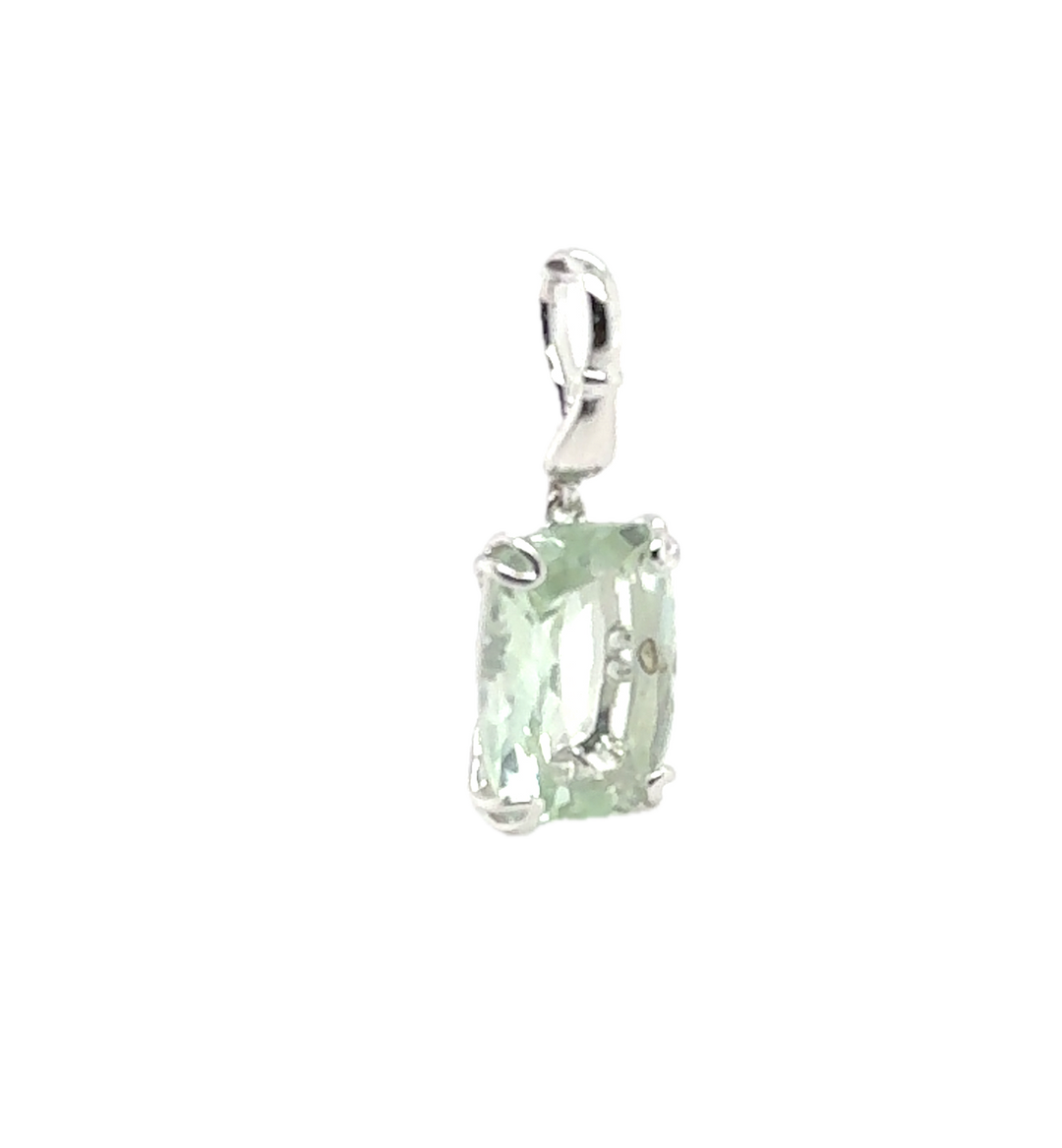 Sterling Silver Green Amethyst Pendant