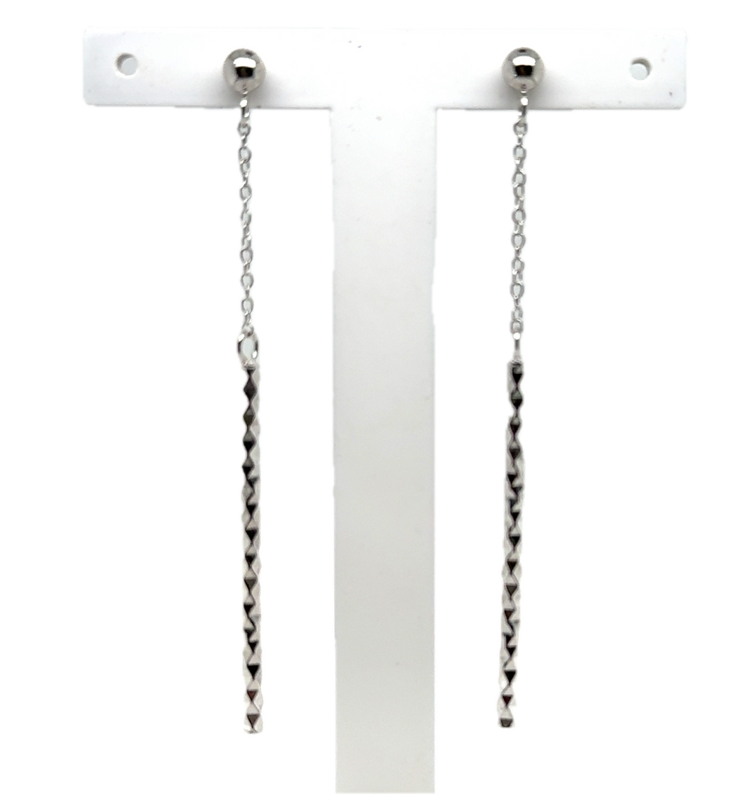 Sterling Silver Bar Drop Earrings