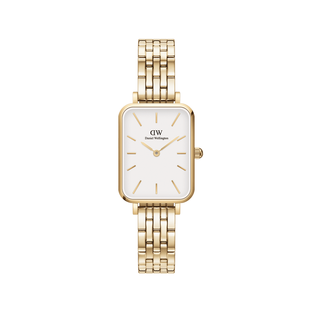 Daniel Wellington Quadro 20x26 5-Link Gold & White Watch