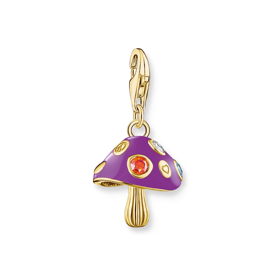 THOMAS SABO Colourful Mushroom Gold Charm