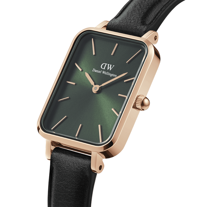 Daniel Wellington Quadro 20X26 Pressed Sheffield Rose Gold & Emerald Watch