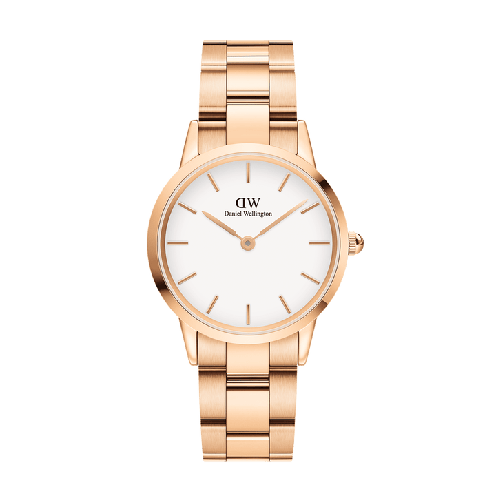 Daniel Wellington Iconic Link 36 Rose Gold & White Watch