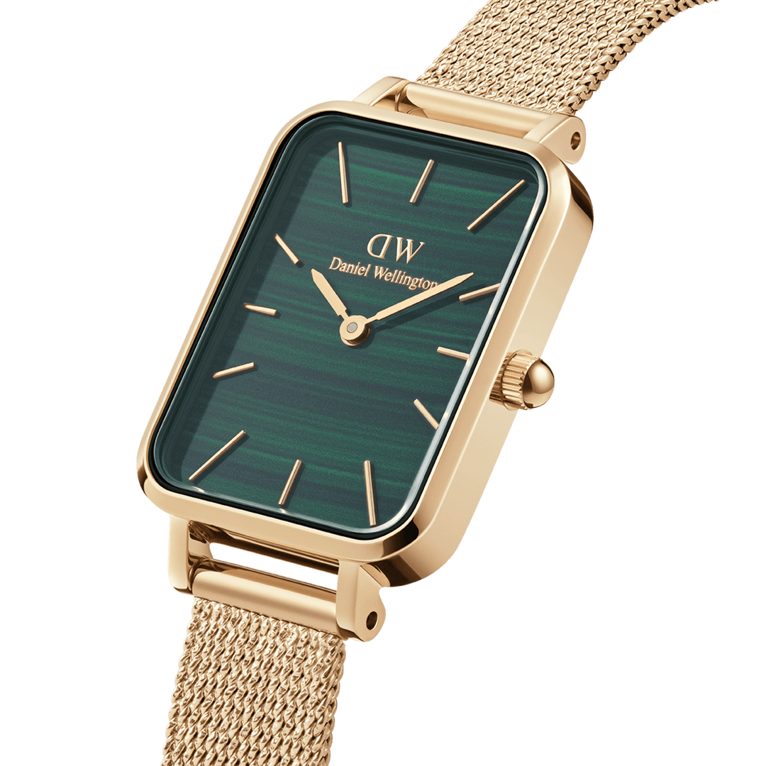 Daniel Wellington Quadro 20X26 Pressed Evergold Gold & Green Watch