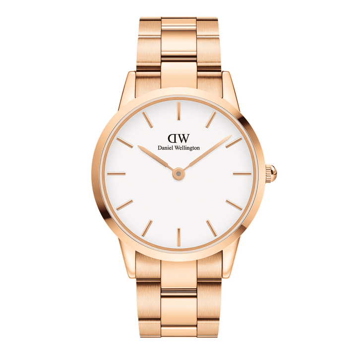 Daniel Wellington Iconic Link 36 Rose Gold & White Watch