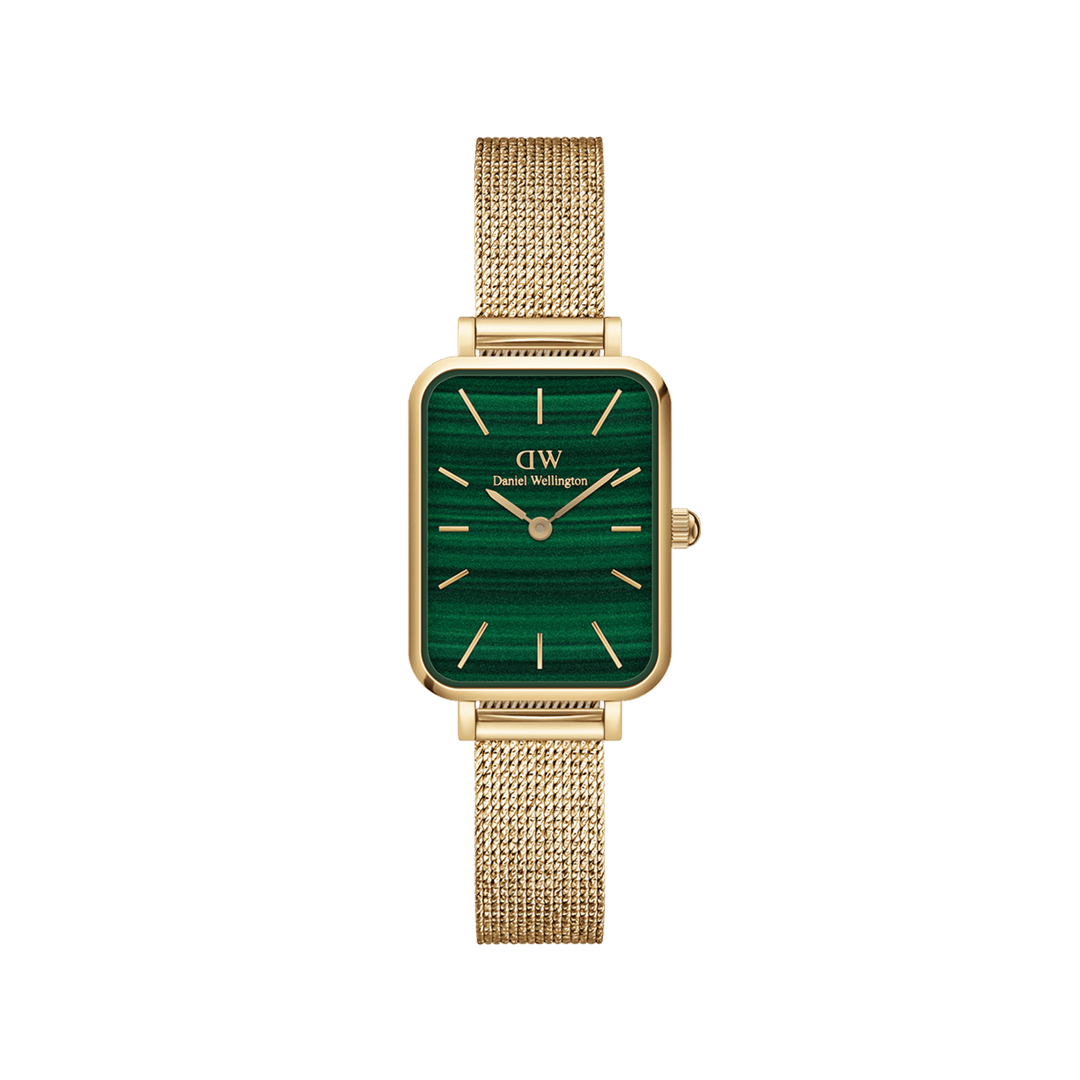 Daniel Wellington Quadro 20X26 Pressed Evergold Gold & Green Watch