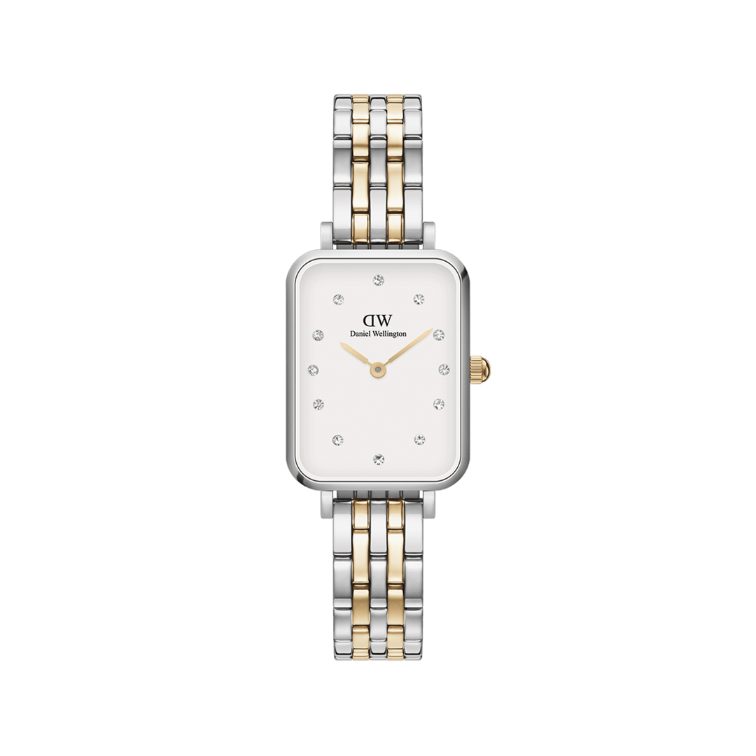 Daniel Wellington Quadro Lumine 20x26 5-Link Gold & Silver White Watch