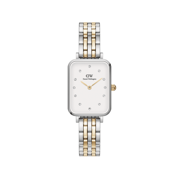 Daniel Wellington Quadro Lumine 20x26 5-Link Gold & Silver White Watch