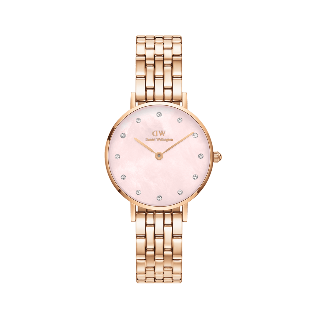 Daniel Wellington Petite Lumine 28 5-Link Rose Gold & Mother of Pearl Pink Watch