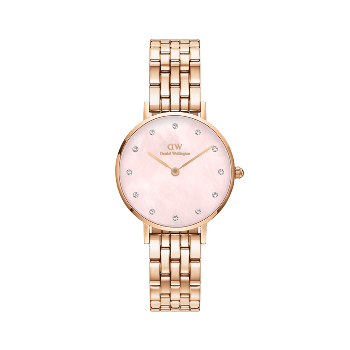 Daniel Wellington Petite Lumine 28 5-Link Rose Gold & Mother of Pearl Pink Watch