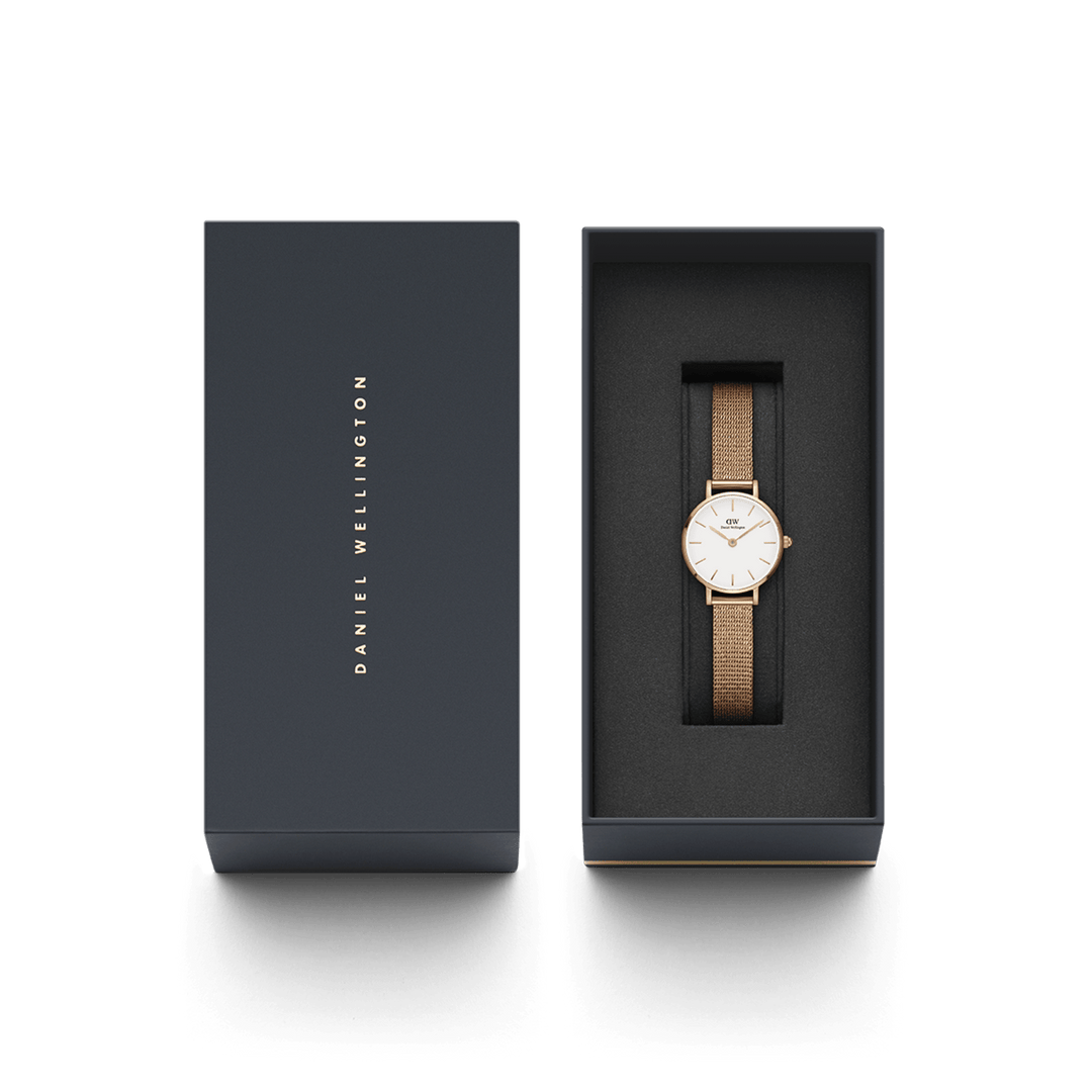 Daniel Wellington Petite 24 Pressed Melrose Rose Gold & White Watch