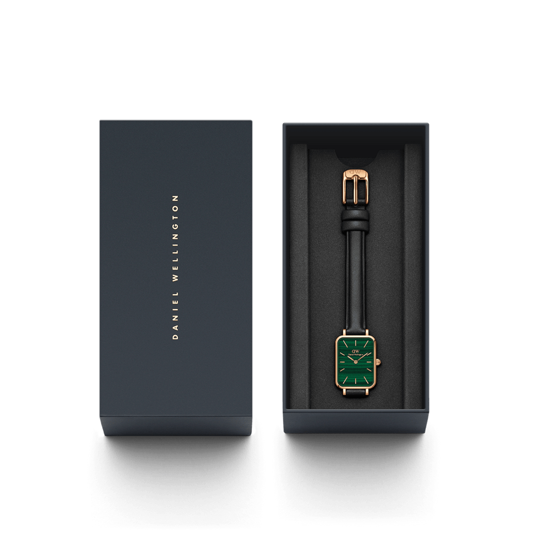 Daniel Wellington Quadro 20X26 Pressed Sheffield Rose Gold & Green Watch