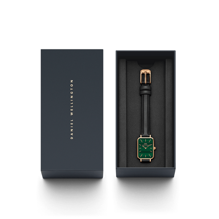 Daniel Wellington Quadro 20X26 Pressed Sheffield Rose Gold & Green Watch