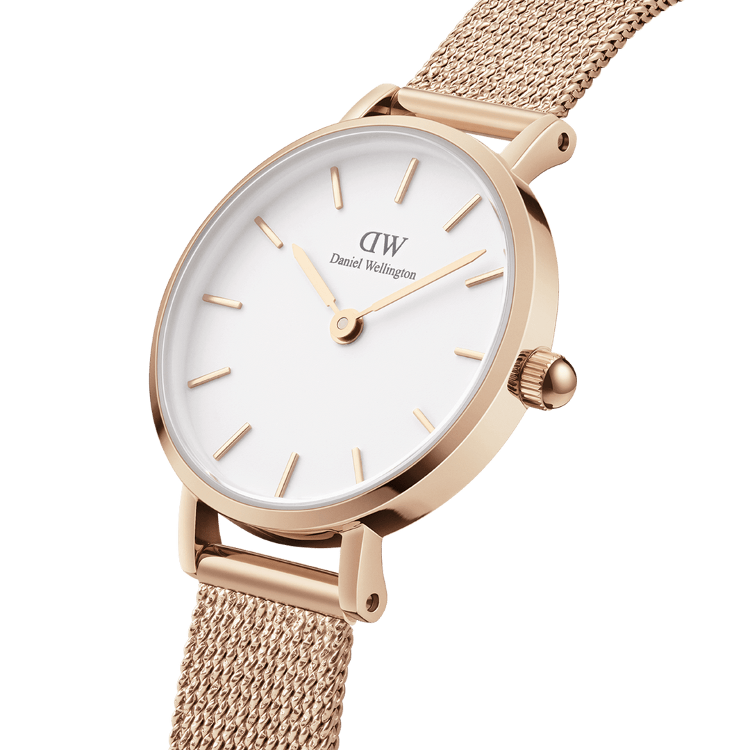 Daniel Wellington Petite 24 Pressed Melrose Rose Gold & White Watch