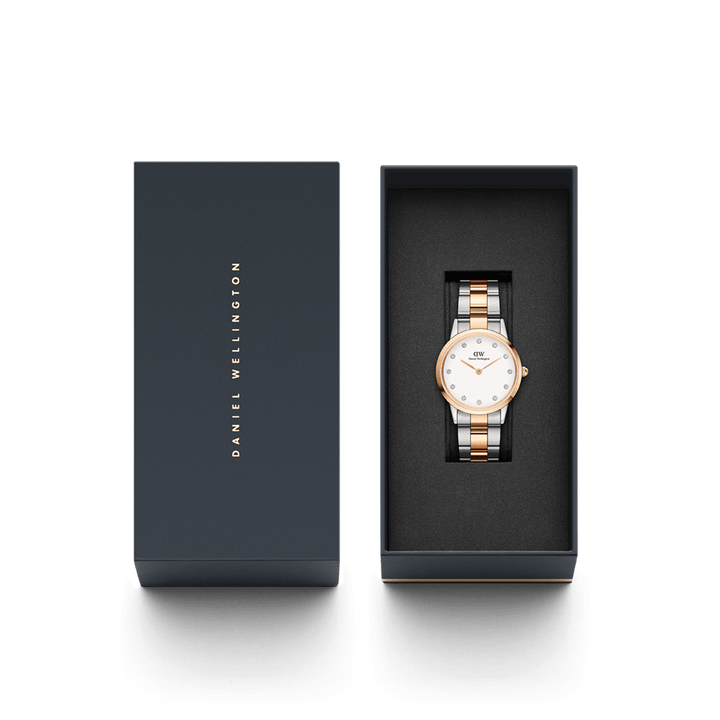 Daniel Wellington Iconic Link Lumine 32 Rose Gold & Silver White Watch