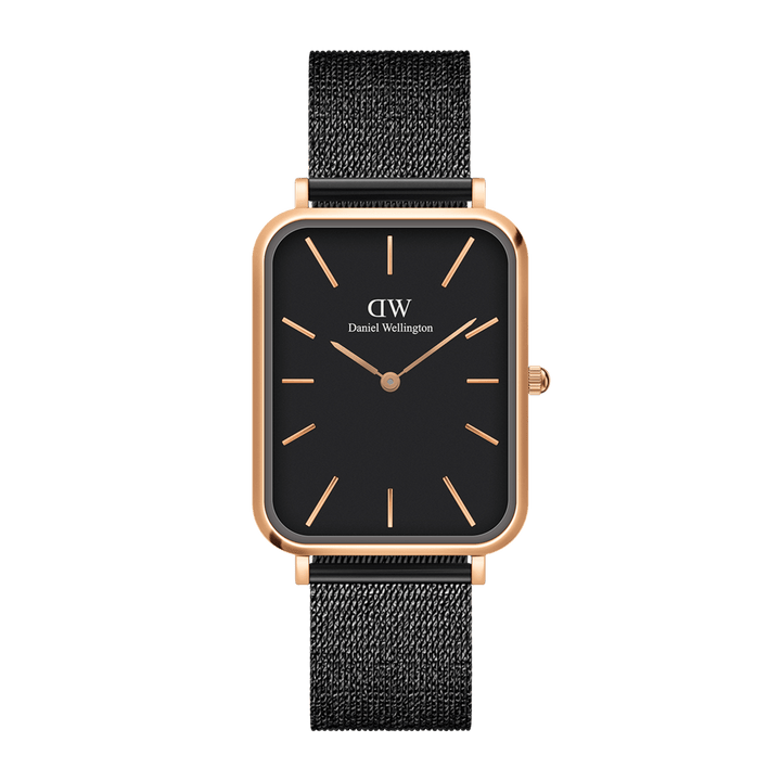 Daniel Wellington Quadro 20X26 Pressed Ashfield Rose Gold & Black Watch