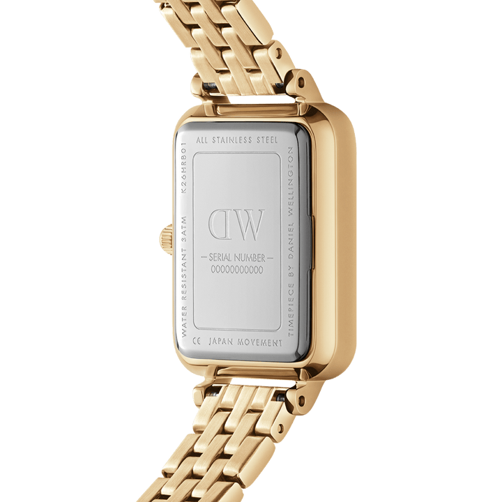 Daniel Wellington Quadro 20x26 5-Link Gold & White Watch