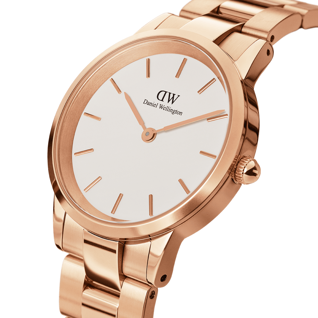 Daniel Wellington Iconic Link 36 Rose Gold & White Watch