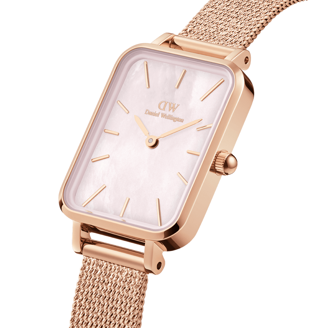 Daniel Wellington Quadro 20X26 Pressed Melrose Rose Gold Mother of Pearl Watch