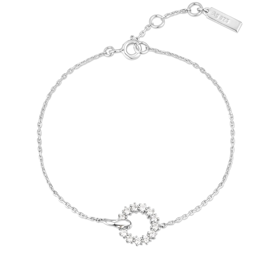 Ania Haie Silver Interlinked Circles Pave Bracelet